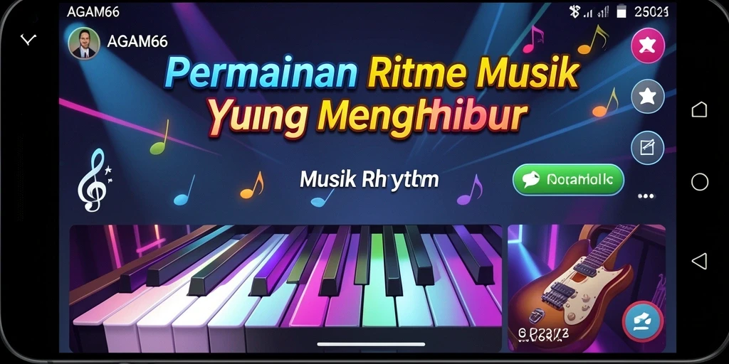 Tampilan antarmuka AGAM66 yang menawan pada permainan Musik Rhythm.