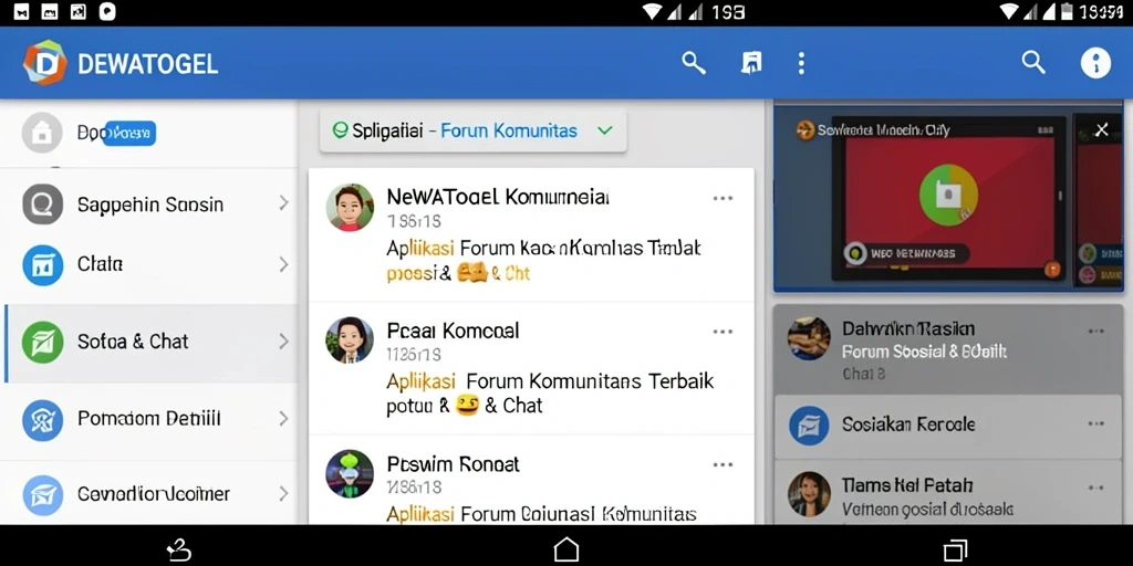 Antarmuka DEWATOGEL menampilkan forum komunitas yang interaktif.