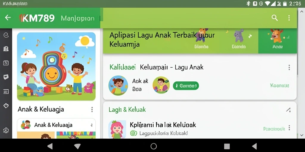 Tampilan antarmuka KM789 yang ceria dan interaktif.
