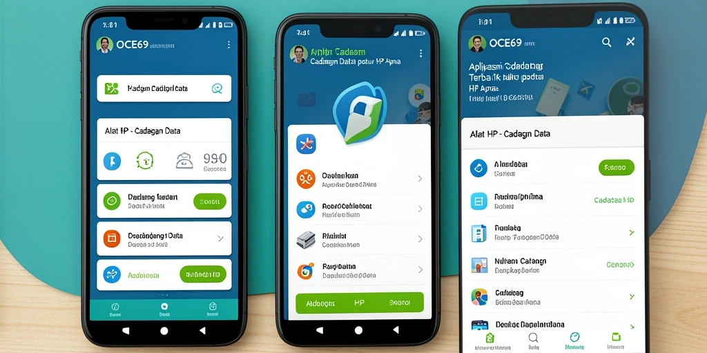 Antarmuka utama OCE69 menampilkan fitur cadangan data yang sederhana dan efisien.